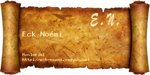 Eck Noémi névjegykártya